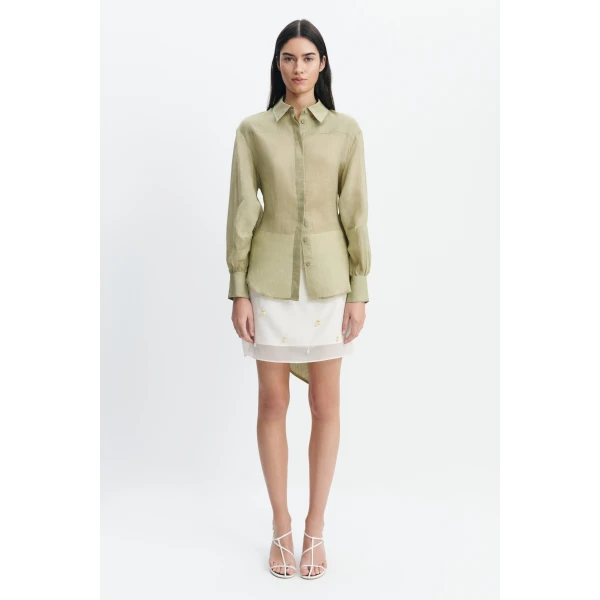 Aje Cove Tie Shirt in Pale Olive | Shirts | Coveti