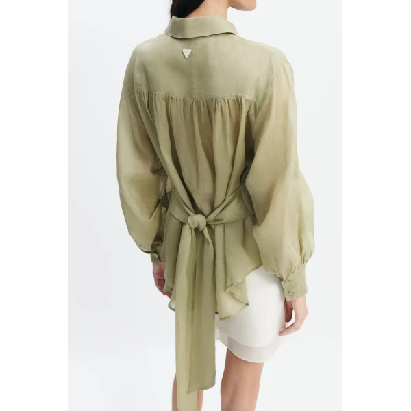 Aje Cove Tie Shirt in Pale Olive | Shirts | Coveti