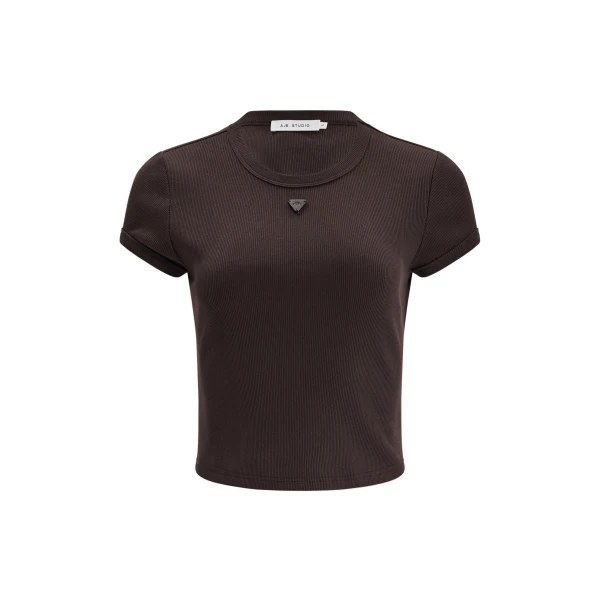 Aje Cowrie Baby Tee in Chocolate | T-shirts | Coveti