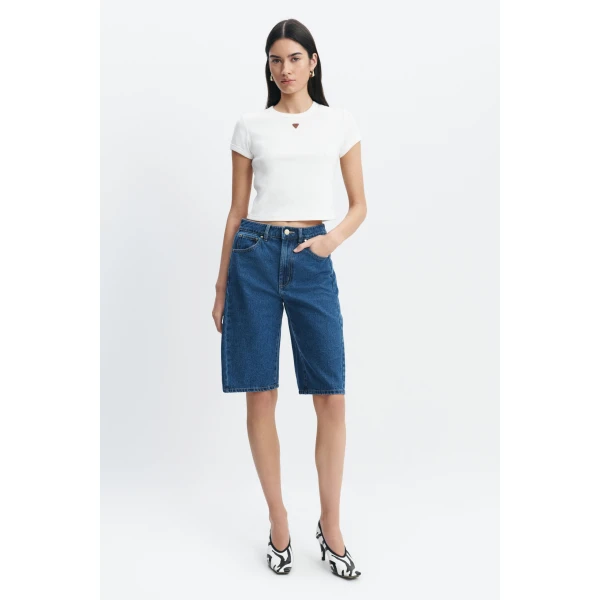 Aje Cowrie Baby Tee in White | T-shirts | Coveti