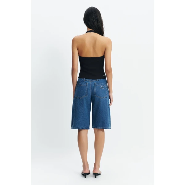 Aje Cowrie Halter Tank in Black | Tops | Coveti