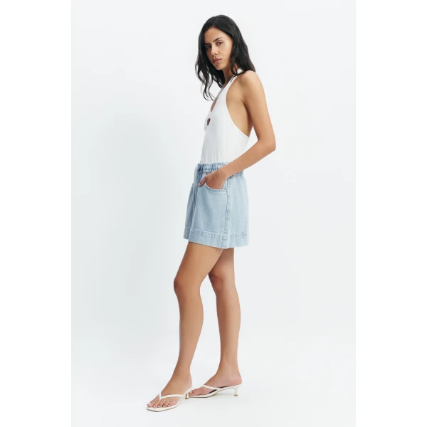 Aje Cowrie Halter Tank in White | Tops | Coveti