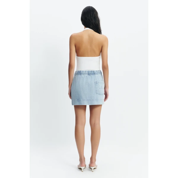 Aje Cowrie Halter Tank in White | Tops | Coveti