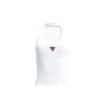 Aje Cowrie Halter Tank in White | Tops | Coveti