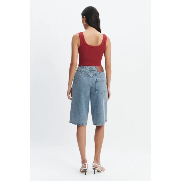 Aje Cowrie Scoop Tank in Claret | Tops | Coveti