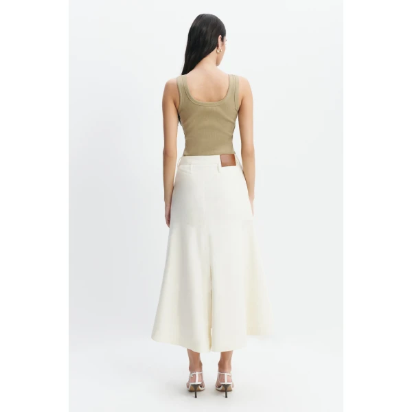 Aje Cowrie Scoop Tank in Pale Olive | Tops | Coveti