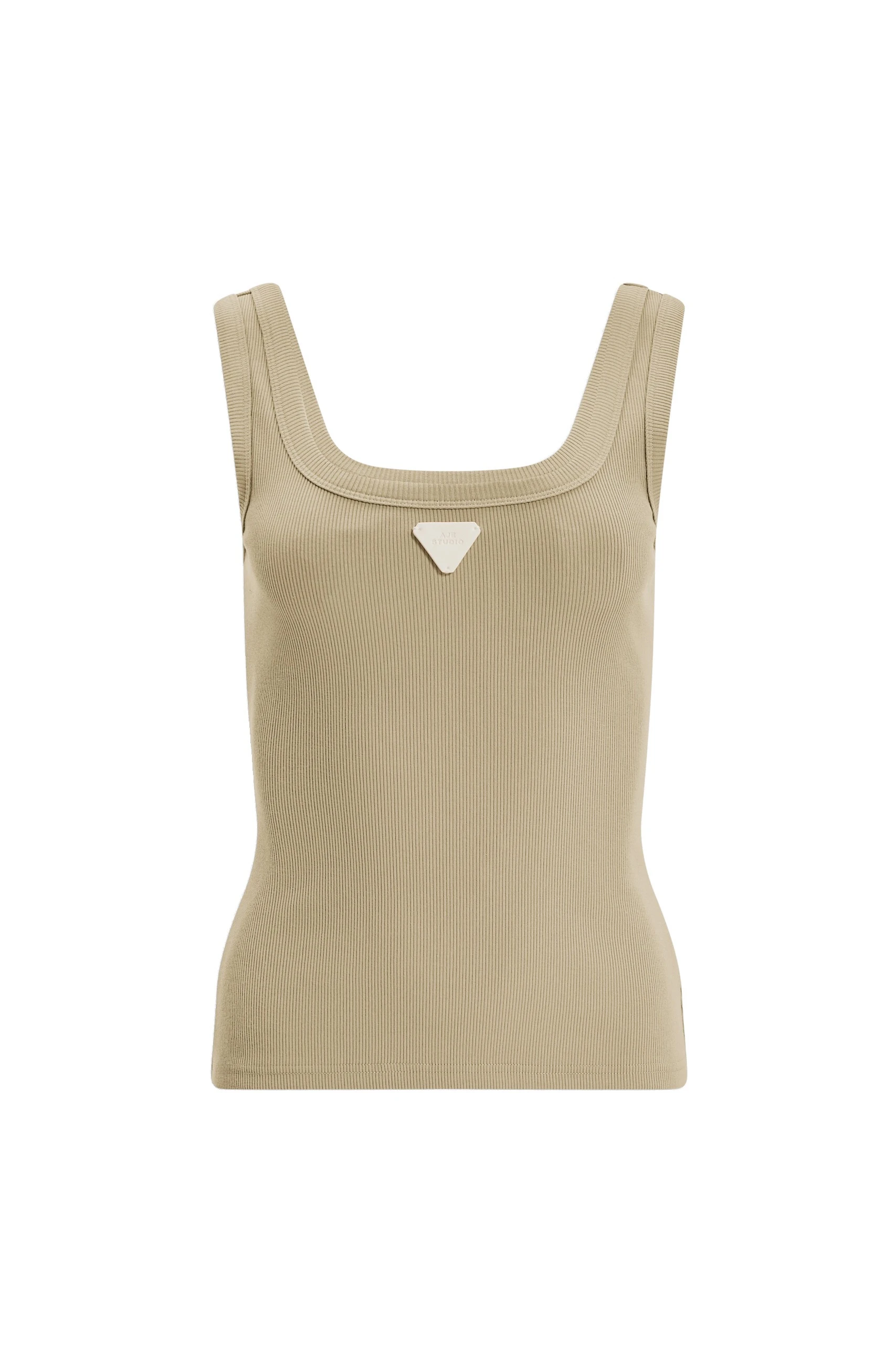 Aje Cowrie Scoop Tank Pale Olive Aje Cowrie Scoop Tank in Pale Olive | Tops | Coveti