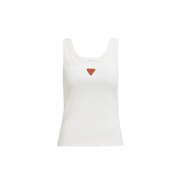 Aje Cowrie Scoop Tank in White | Tops | Coveti
