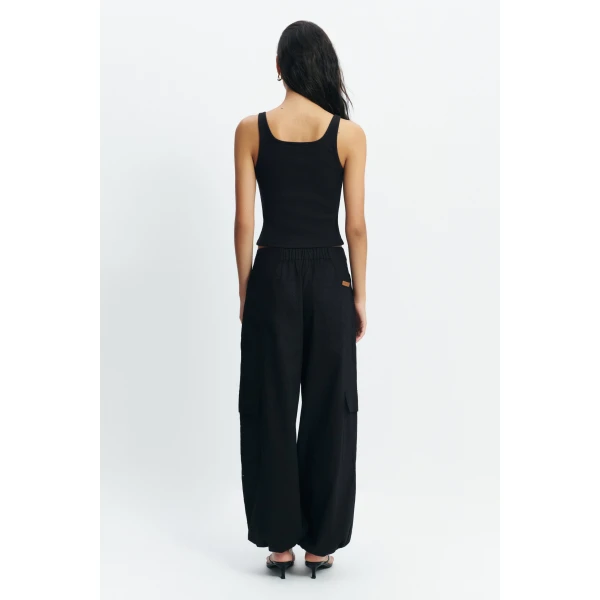 Aje Cowrie Square Neck Tank in Black | Tops | Coveti