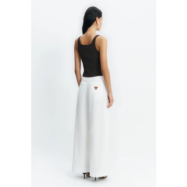 Aje Cowrie Square Neck Tank in Chocolate | Tops | Coveti