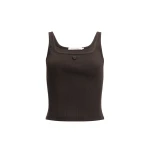 Aje Cowrie Square Neck Tank in Chocolate | Tops | Coveti