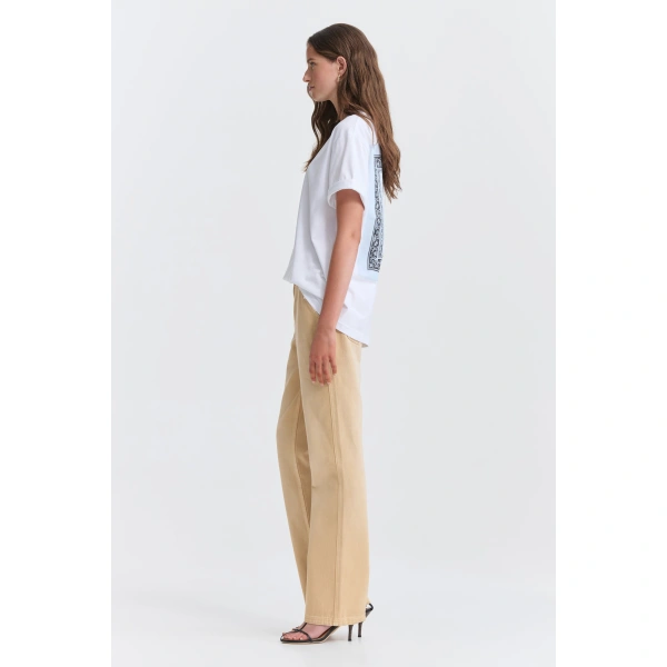 Aje Dakota Oversized Tee in White/Blue Heirloom | T-shirts | Coveti