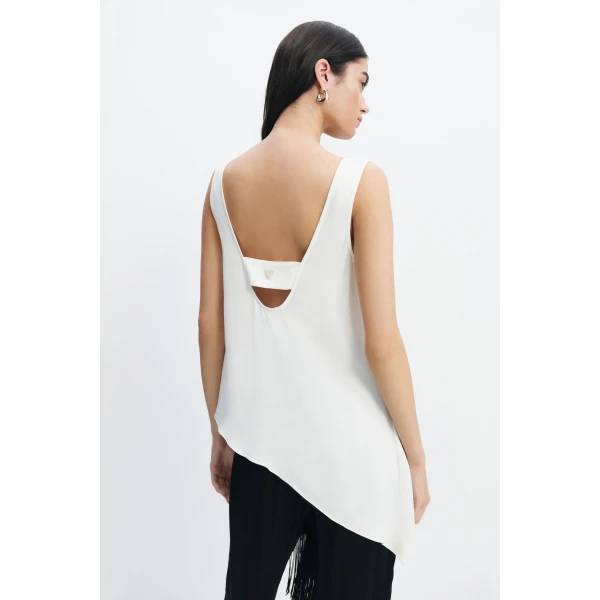 Aje Dawn Asymmetric Top in Ivory | Tops | Coveti
