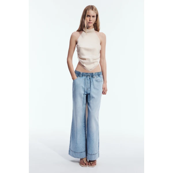 Aje Delora Denim Jeans in Sea Blue Wash | Pants | Coveti