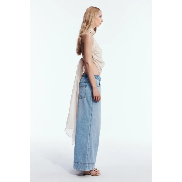 Aje Delora Denim Jeans in Sea Blue Wash | Pants | Coveti