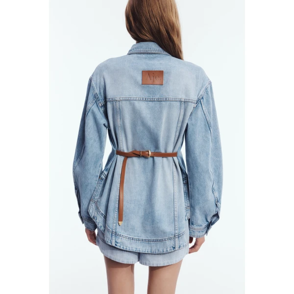 Aje Delora Denim Shirt in Sea Blue Wash | Shirts | Coveti