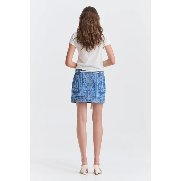 Aje Dive Denim Mini Skirt in Blue Heirloom Wash | Skirts | Coveti