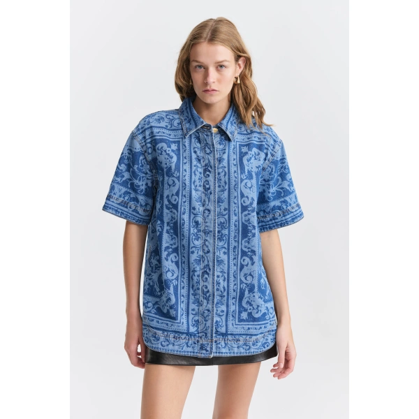 Aje Dive Denim Shirt in Blue Heirloom Wash | Shirts | Coveti