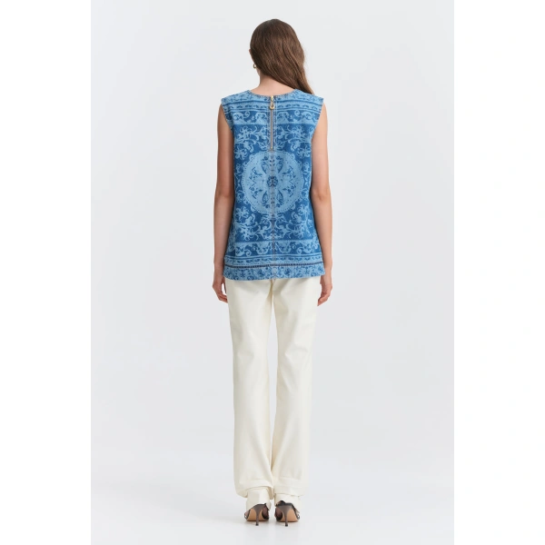 Aje Dive Denim Top in Blue Heirloom Wash | Tops | Coveti