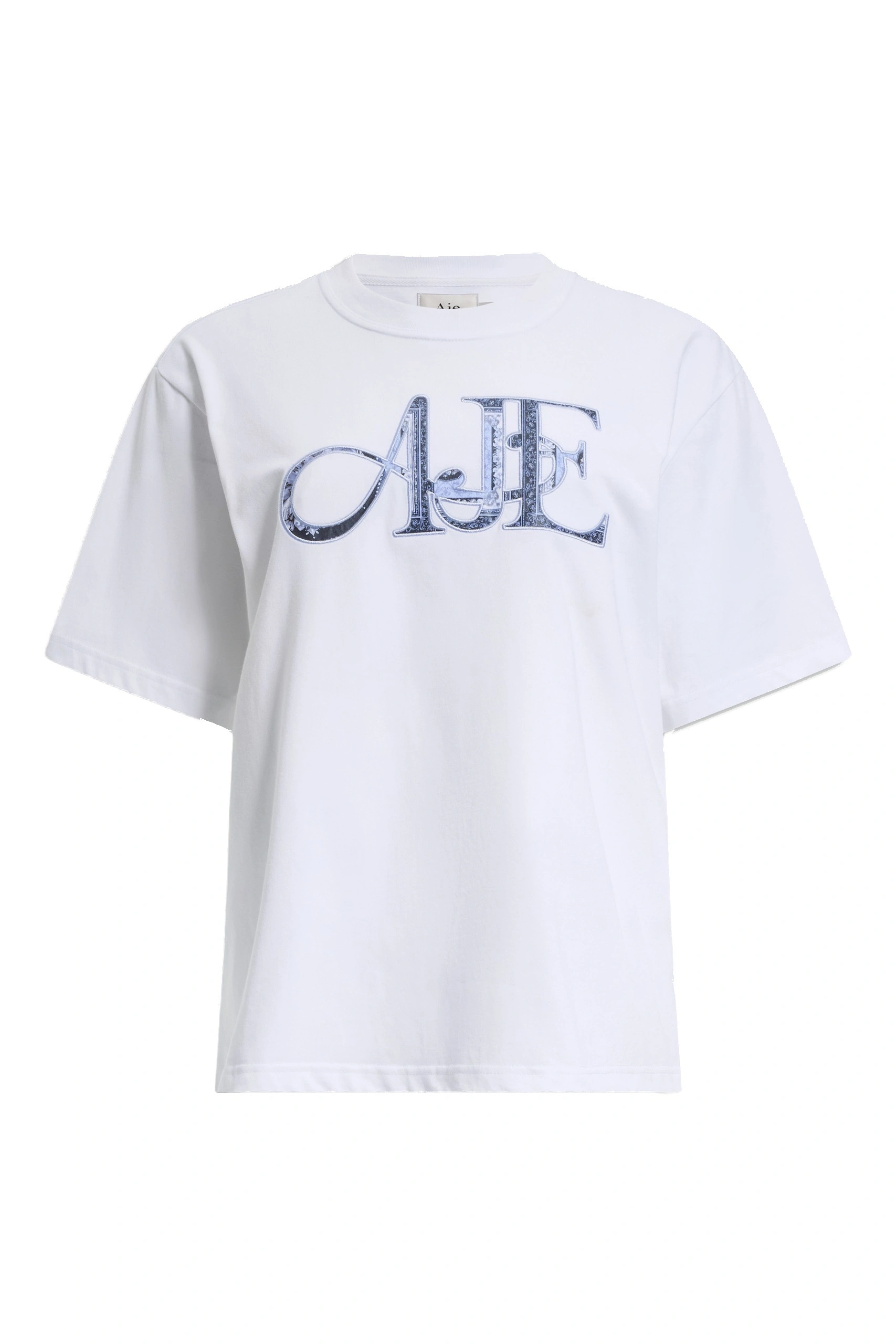Aje Dive Logo Oversized Tee White/Blue Heirloom Aje Dive Logo Oversized Tee in White/Blue Heirloom | T-shirts | Coveti