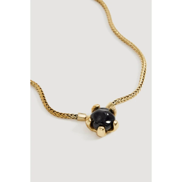 Aje Dusk Resin Necklace in Gold/Onyx | Necklace | Coveti