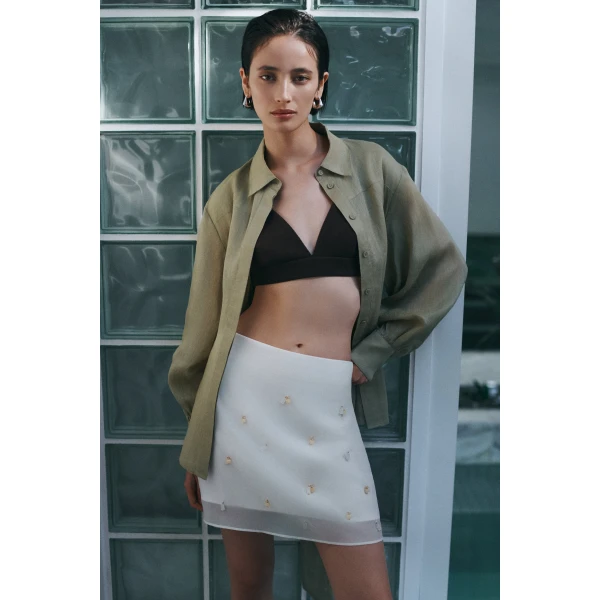 Aje Dylan Rib Bralette in Chocolate | Tops | Coveti