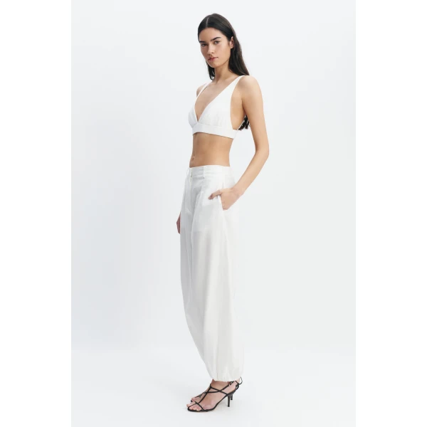 Aje Dylan Rib Bralette in White | Tops | Coveti