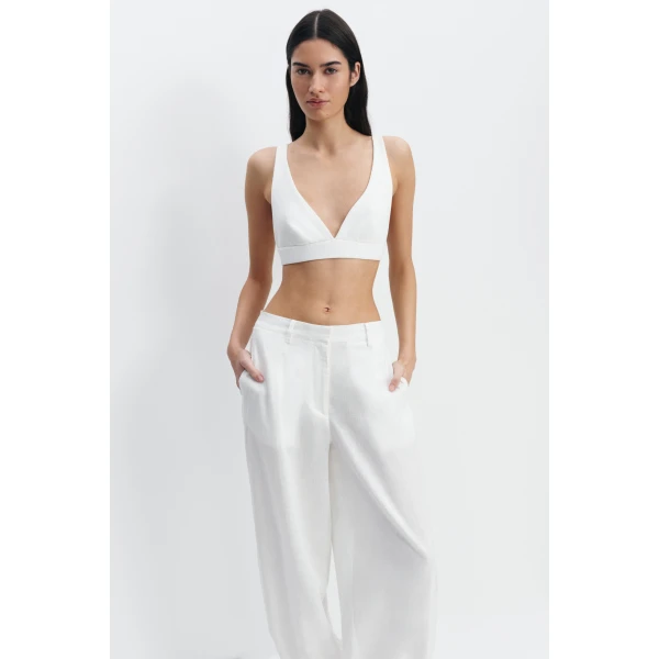 Aje Dylan Rib Bralette in White | Tops | Coveti
