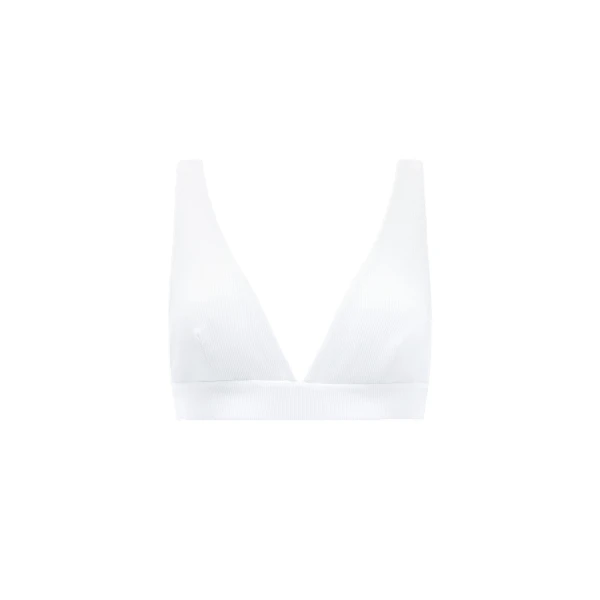 Aje Dylan Rib Bralette in White | Tops | Coveti