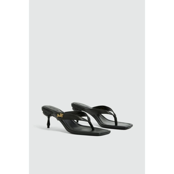 Aje Earthen Heel Thong in Black | Heels | Coveti