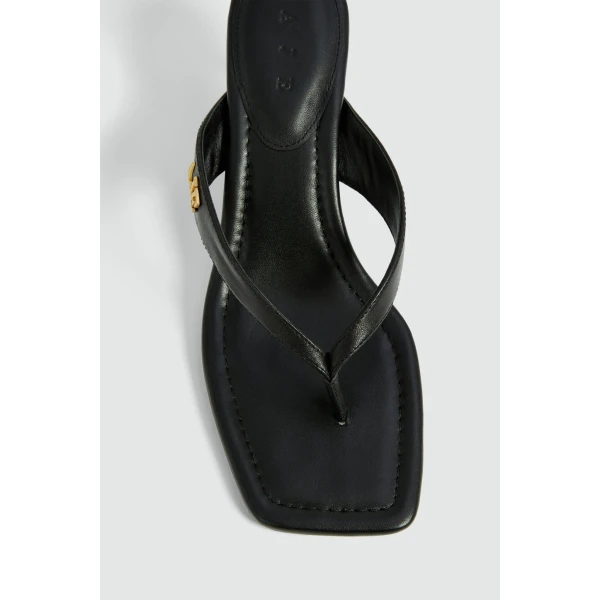 Aje Earthen Heel Thong in Black | Heels | Coveti
