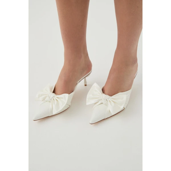 Aje Edra Mid Heel in Ivory | Heels | Coveti