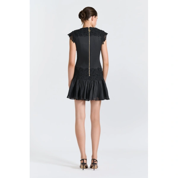 Aje Elarose Lace Mini Dress in Black | Mini Dresses | Coveti