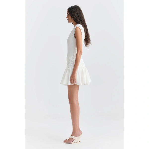 Aje Elarose Lace Mini Dress in Ivory | Mini Dresses | Coveti