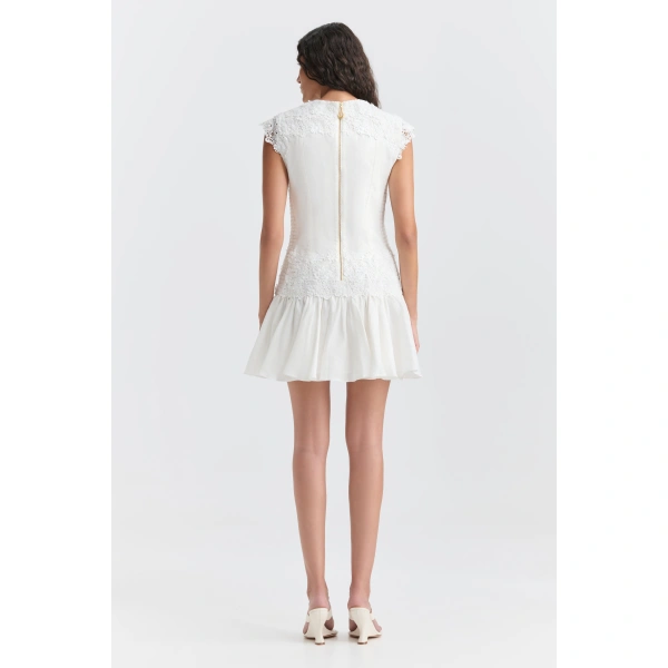 Aje Elarose Lace Mini Dress in Ivory | Mini Dresses | Coveti