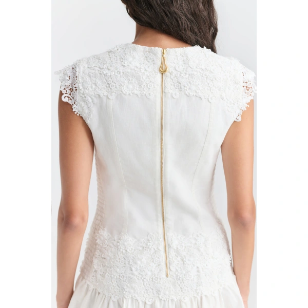 Aje Elarose Lace Mini Dress in Ivory | Mini Dresses | Coveti
