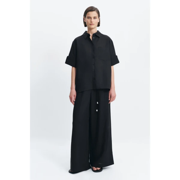 Aje Ella Oversized Shirt in Black | Shirts | Coveti