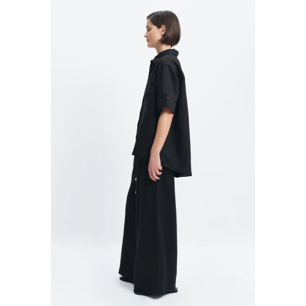 Aje Ella Oversized Shirt in Black | Shirts | Coveti