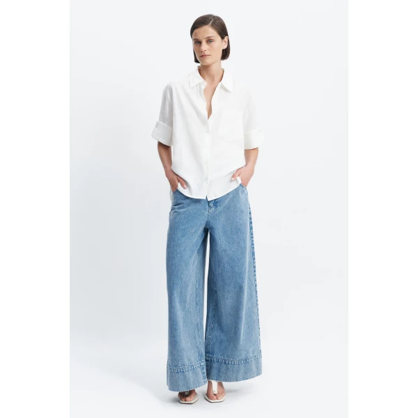 Aje Ella Oversized Shirt in White | Shirts | Coveti