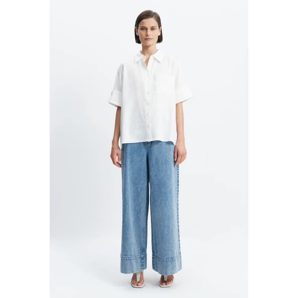 Aje Ella Oversized Shirt in White | Shirts | Coveti