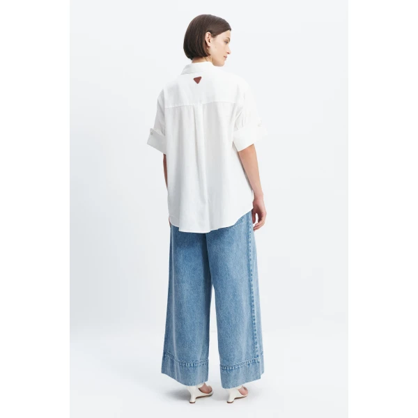 Aje Ella Oversized Shirt in White | Shirts | Coveti