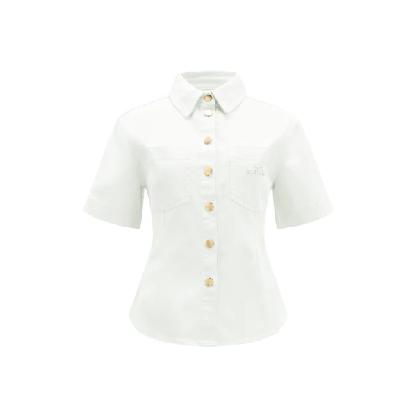 Aje Elsie Belted Shirt in Ecru Wash | Shirts | Coveti