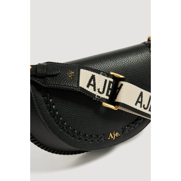 Aje Emery Medium Saddle Bag in Black | Shoulder & Crossbody Bags | Coveti