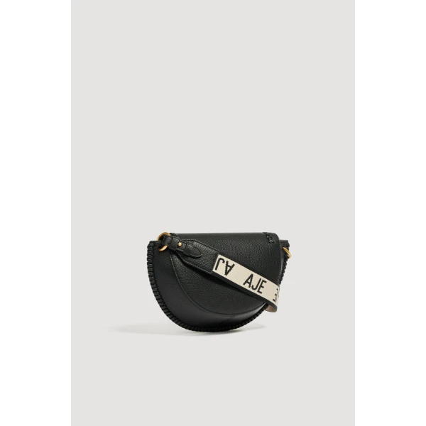 Aje Emery Medium Saddle Bag in Black | Shoulder & Crossbody Bags | Coveti