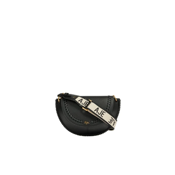 Aje Emery Medium Saddle Bag in Black | Shoulder & Crossbody Bags | Coveti