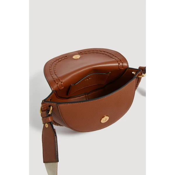 Aje Emery Small Saddle Bag in Spiced Chai | Shoulder & Crossbody Bags | Coveti