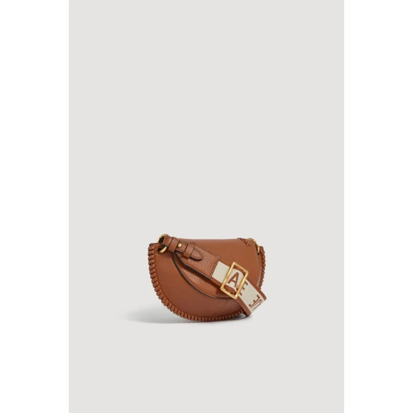 Aje Emery Small Saddle Bag in Spiced Chai | Shoulder & Crossbody Bags | Coveti