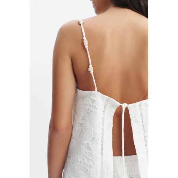 Aje Estelle Tie Back Top in White | Tops | Coveti