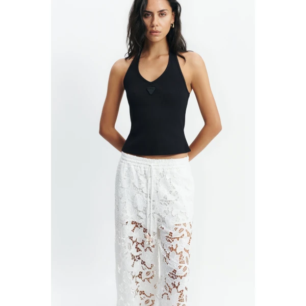 Aje Estelle Wide Leg Pant in White | Pants | Coveti