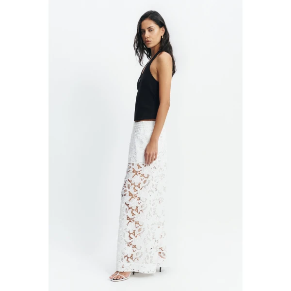 Aje Estelle Wide Leg Pant in White | Pants | Coveti
